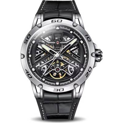 Bonest gatti Мъжки часовник Bonest Gatti Phantom Core, Автоматичен, Скелетон, Сребрист (BG4601-B1)