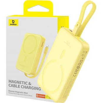 Baseus Преносима батерия Baseus Magnetic Mini, 10000mAh, 20W, MagSafe, жълта (KXG0079204)