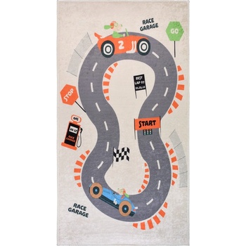 Vitaus Кремаво детско килимче за игра подходящо за пране 120x180 cm Race Garage - Vitaus (KRN-KID-2014-120x180)