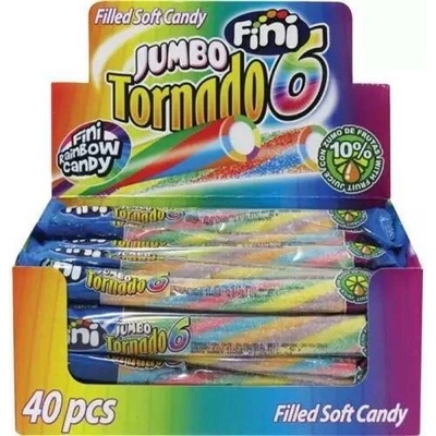 Fini Jumbo želé tornado s kyselým posypem 40 x 50 g