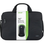 Case Logic Раница за лаптоп Аcer Notebook Starter Kit 16" с подарък безжична мишка, до 16" (40.64 cm), полиестер, джоб за аксесоари, черна (GP.ACC11.03V)