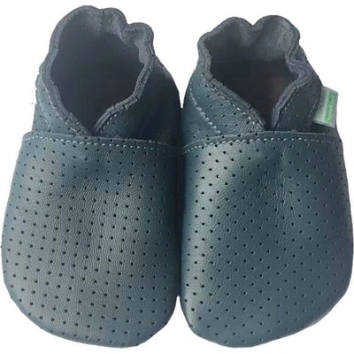 Hopi Hop kožené capáčky Barefoot dierované šedo-modré