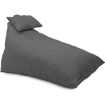 Pufrelax Пуф шезлонг и декортаивна възглавница Kudos, водоустойчив, Тъмно сив
