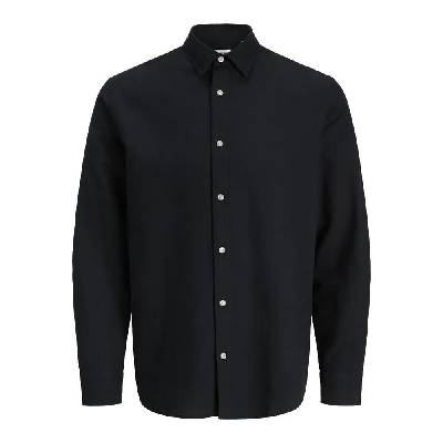 Риза с дълъг ръкав Jack & jones Breeze Linen Blend long sleeve shirt - Black (Black)