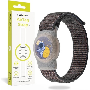 Mobile Origin Текстилна каишка за Apple AirTag - Mobile Origin Cosmonaut Nylon AirTag Band (черен-) (FRL-ATSTR-BLK-COS)