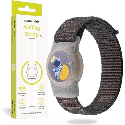 Mobile Origin Текстилна каишка за Apple AirTag - Mobile Origin Cosmonaut Nylon AirTag Band (черен-) (FRL-ATSTR-BLK-COS)