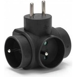 MONTIS Triple socket R-31 with grounding black Montis MT028-BK