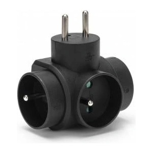 MONTIS Triple socket R-31 with grounding black Montis MT028-BK