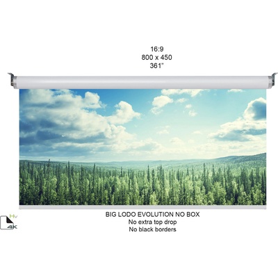 Screenline Моторизиран проекционен екран Screenline BIG LODO EVO White Ice, 800x450(361), 16: 9, бял, стенен ключ