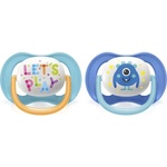 Philips Залъгалки Philips Avent - Ultra Air Happy, с Декорация и надпис с кутия за стерилизиране, 6-18 m, 2 броя (00A.0523.004-b)