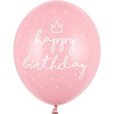 Party Deco Латексови Балони, Розово ''Happy Birthday'' 30см (SB14P-244-081J)