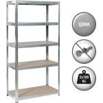 Carmen Метален стелаж Carmen CR-1010 - 150х75х30 см, до 100 кг на рафт - цинк (3580550) - bay