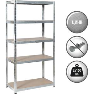 Carmen Метален стелаж Carmen CR-1010 - 150х75х30 см, до 100 кг на рафт - цинк (3580550) - bay
