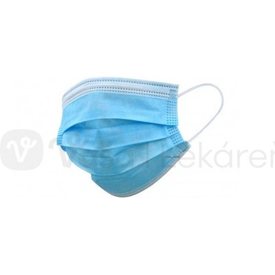 Surgical rúško s gumičkou modré 3-vrstvové 50 ks