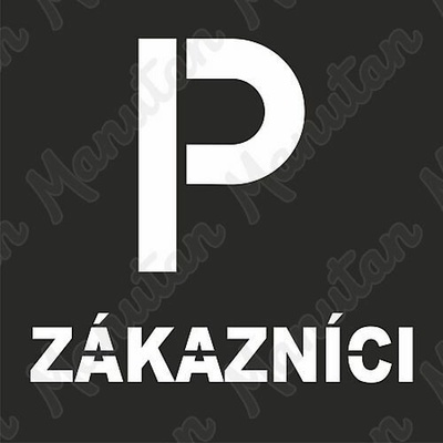 Šablona parkoviště pro zákazníky, plast 470 x 470 x 0,5 mm