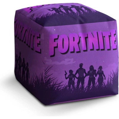 Sablio Taburet Kocka FORTNITE Fialová silueta: 40x40x40 cm