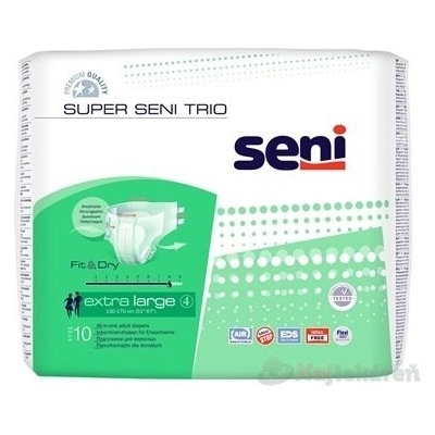 SUPER SENI TRIO Extra Large plienkové nohavičky savosť 3400 ml obv. pása 130 -170 cm 10 ks