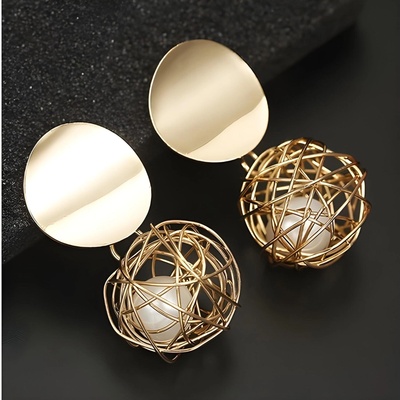 HARAHU Обици fl-5104 - Златни kp5104 (fl-5104)