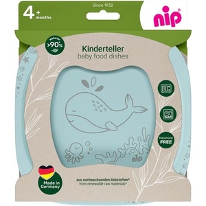 NIP Детски чинии за хранене NIP - Еat Green, 2 броя, сини (4000821427235)
