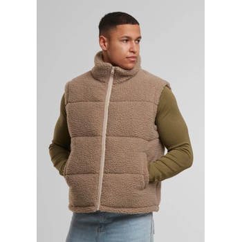 Urban Classics Грейка Basic Teddy Puffer Vest darktaupe XXLUB-TB7939-01279 - Тъмносив, размер 5XL