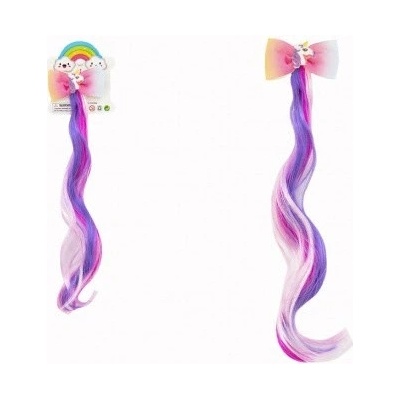 Spona do vlasů mašle s jednorožcem s duhovým příčeskem kov/plast 7x30cm v sáčku – Zboží Dáma