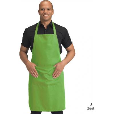 Denny´s Barevná zástěra s laclem a kapsou limetková kůra