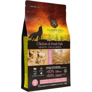 AMBROSIA HOLISTIC All breeds puppy Chicken Fresh Fish - холистична храна за подрастващи кучета от всички породи, с пиле и прясна риба - 6 кг, Франция
