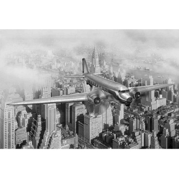 DIMEX ART s. r. o Флизелинов фототапет самолет над града 375 x 250 см
