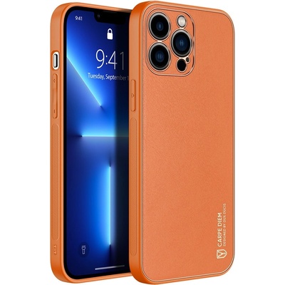 Dux Ducis Калъф Dux Ducis Yolo, от TPU и кожа, за iPhone 13 Pro Max, оранжев (6934913045800)