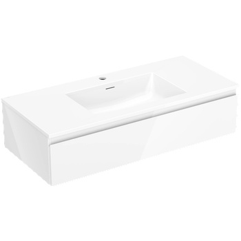 Mexen Orio шкаф за баня 100 см с мивка Otis, 1 чекмедже, бял гланц - 91A10-10023-1-BF00-W18M00 (91A10-10023-1-BF00-W18M00)