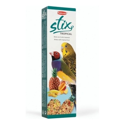 Padovan Stix Tropical -Лакомство за средни папагали - екзотик , пръчици от плодове - 80 гр