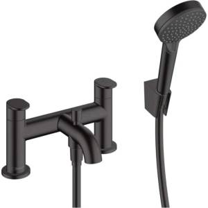 Hansgrohe Vernis Blend - Смесител за ръба на ваната с аксесоари, монтаж с 2 отвора, матово черно 71461670 (71461670)