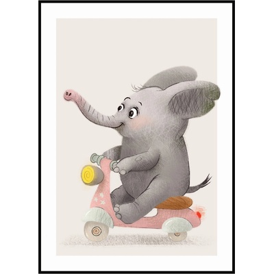 Jen tak z lásky Plakát Sloník na motorce Rozměr plakátu: 40 x 50 cm