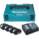 Makita Акумулаторна батерия Makita Li-Ion със зарядно у-во 18 V, 3 Ah, 4 бр. , 197954-1