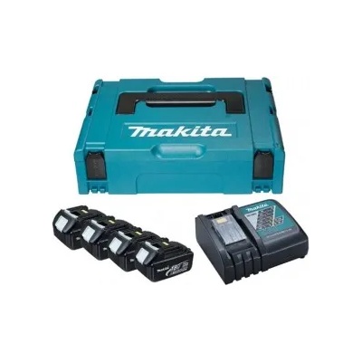 Makita Акумулаторна батерия Makita Li-Ion със зарядно у-во 18 V, 3 Ah, 4 бр. , 197954-1