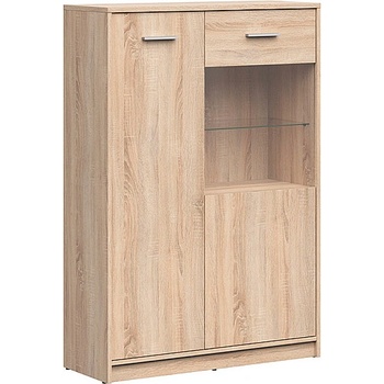 BRW Ниска витрина nepo plus reg1d1w/90 дъб сонома