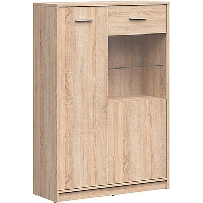 BRW Ниска витрина nepo plus reg1d1w/90 дъб сонома