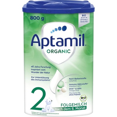 Aptamil Преходно мляко Aptamil - Organic 2, 6-12 месеца, опаковка 800 g (4NCMIMLAP00O20800D)