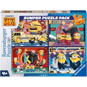 Ravensburger Пъзел Ravensburger от 4 x 100 части - Миньоните 4 (12001063) - baby