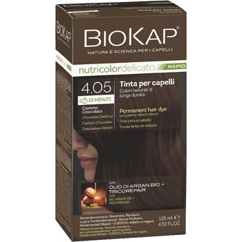 BioKap Nutricolor Delicato Rapid Permanent Hair Color 135 ml боя без амоняк 4.05 Chocolate Chestnut