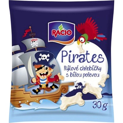 Racio pirates rýžové chlebíčky s bílou polevou 30 g – Zbozi.Blesk.cz