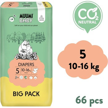MUUMI BABY Big Pack 5 MAXI+ 10-16 kg 66 ks