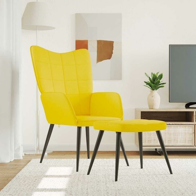 VidaXL 327959 relaxační se stoličkou hořčicová textil
