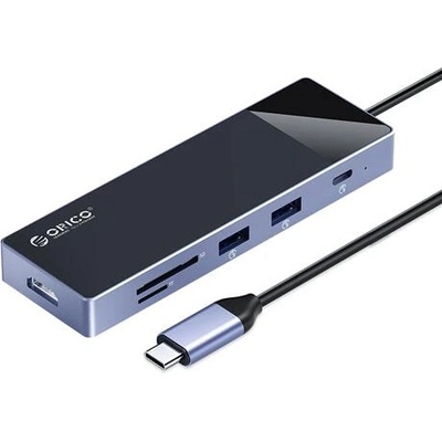 ORICO USB-C докинг станция Orico DM-10P с HDMI, LAN, SD/TF, 4x USB-A, USB-C и PD 100W (DM-10P-BK-BP)