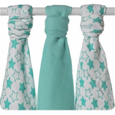 XKKO BMB Bambusová plienka 70x70 Little Stars Turquois 3ks