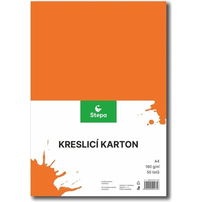 Stepa Kreslící karton A4 50ks 180g oranžový