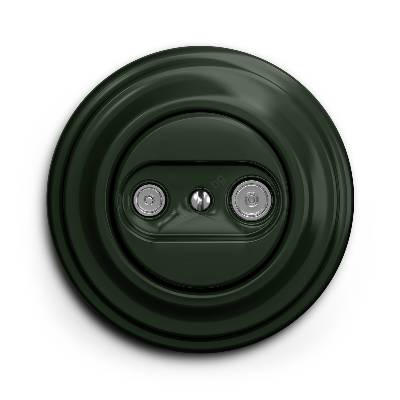 - Ретро абонатна розетка TV+R (крайна) с зелена рамка (KA0061H)