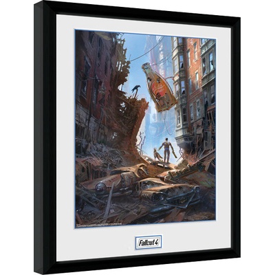 Rámovaný Obraz - Fallout 4 - Street Scene, 30 × 40 cm