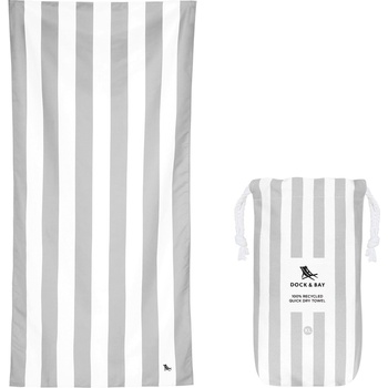 Dock & Bay Плажна кърпа бързосъхнеща, 90 x 200 см, сив (TOWLB-CAB-XL-LTGRY-R)