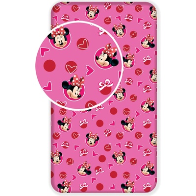 Jerry Fabrics Prestieradlo Minnie Hearts 02 90x200x25